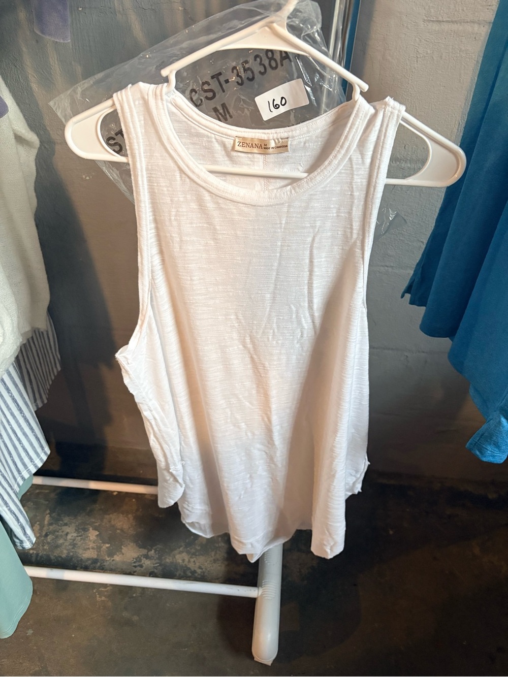 Zenana Outfitters White Scoop Neck Tank Top